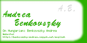 andrea benkovszky business card